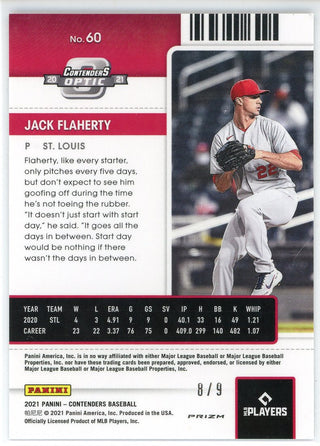 Jack Flaherty 2021 Panini Contenders Optic Prizm Card #60