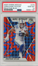 Jonathan Taylor 2020 Panini Mosaic Reactive Blue Prizm Rookie Card #276 (PSA)