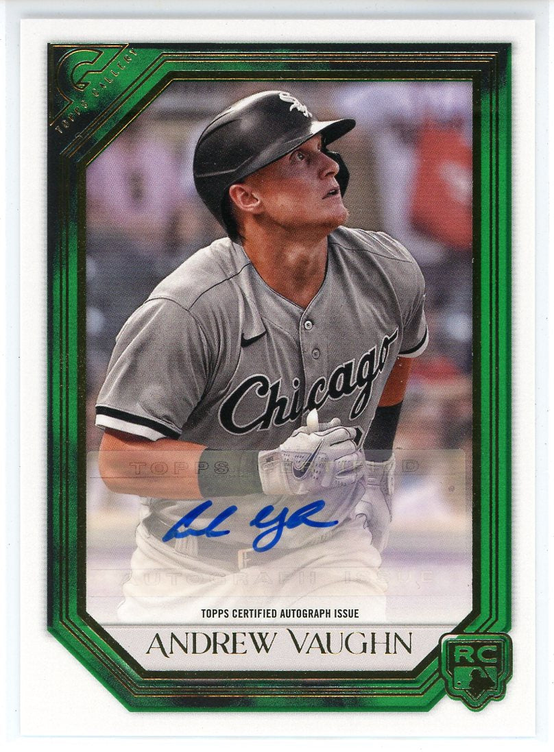 Andrew Vaughn Autographed 2021 Topps Gallery Green Rookie Card #RA