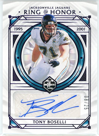 Tony Boselli Autographed 2021 Panini Limited Ring of Honor Card #ROH-TB