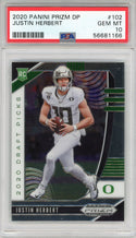 Justin Herbert 2020 Panini Prizm Draft Picks Rookie Card #102 (PSA)