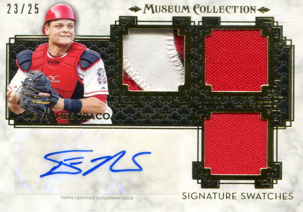 Devin Mesoraco Autographed/ Game Used Jersey Topps Card #23/25