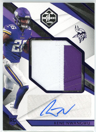 Kene Nwangwu Autographed 2021 Panini Limited Rookie Patch Card #176