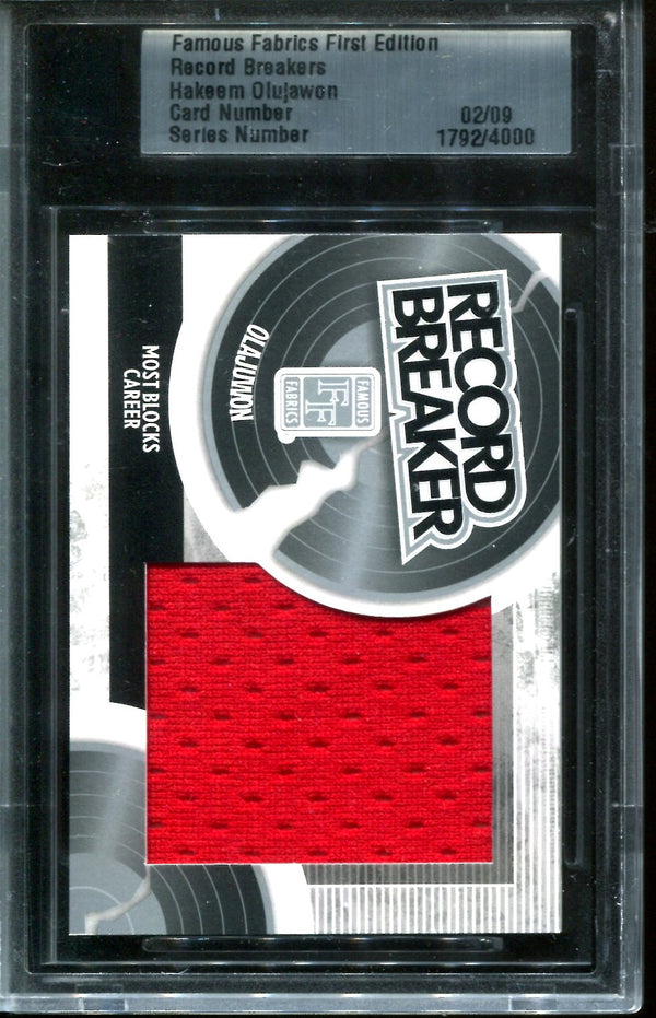 Hakeem Olujawon 2010 Famous Fabrics First Edition Card #2/9