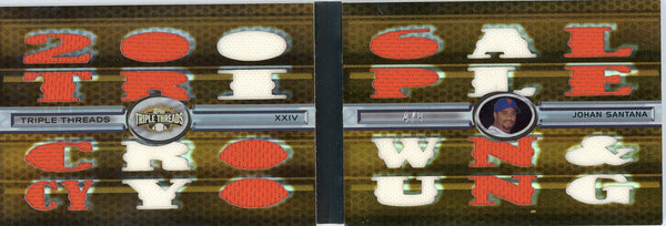 Johan Santana 2008 Topps Triple Threads Game Used Relic Booklet Card /9