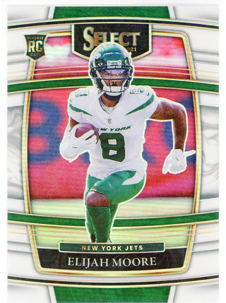 Elijah Moore 2021 Panini Select White Prizm Rookie Card #56