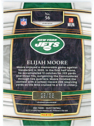 Elijah Moore 2021 Panini Select White Prizm Rookie Card #56