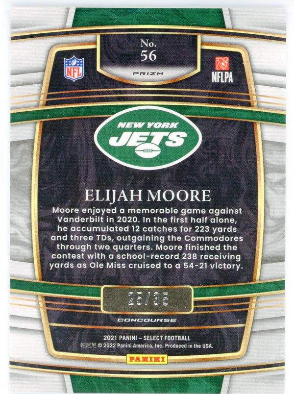 Elijah Moore 2021 Panini Select White Prizm Rookie Card #56
