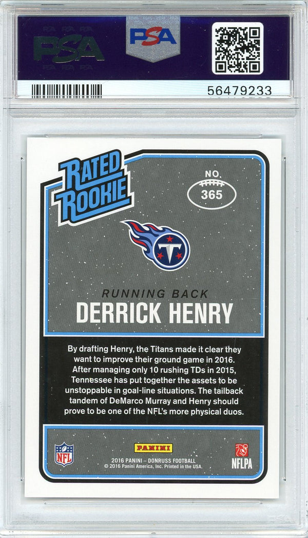 Derrick Henry 2016 Panini Donruss Rated Rookie Card #365 (PSA)