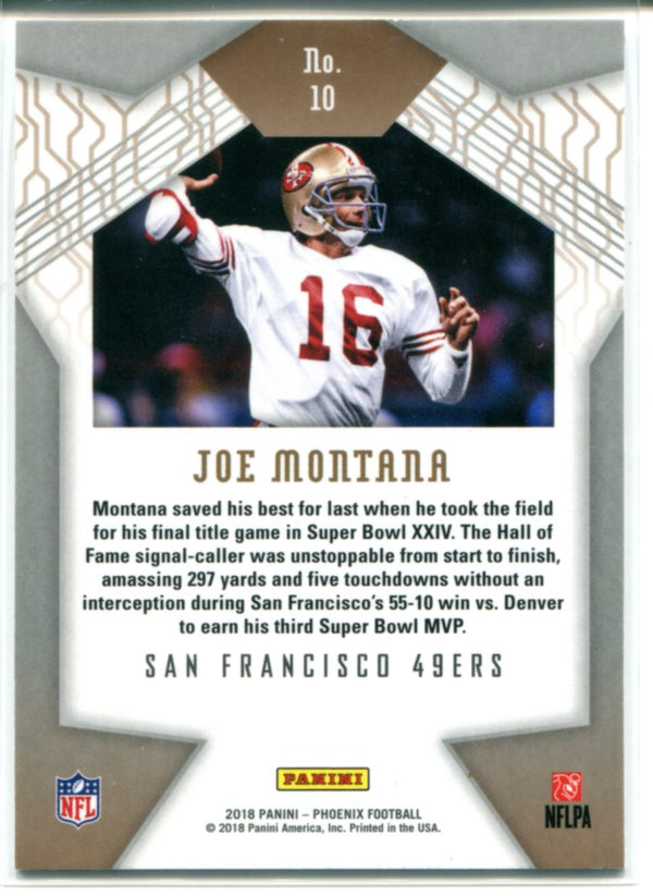 Joe Montana 2018 Most Valuable Phoenix Card