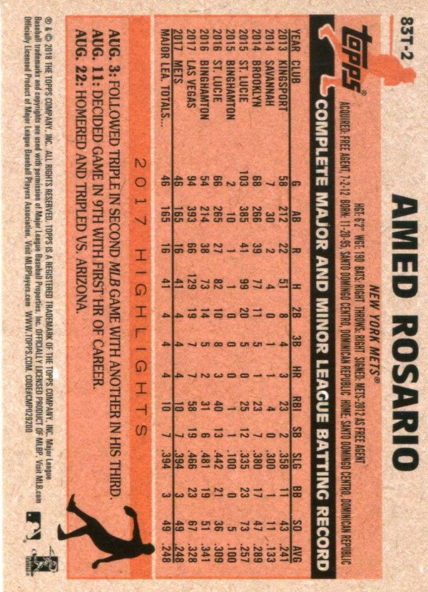 Amed Rosario 2018 Topps Chrome 83 Refractor Rookie Card