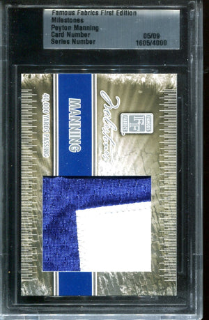 Peyton Manning Famous Fabrics First Edition Milestones Patch Card #5/9