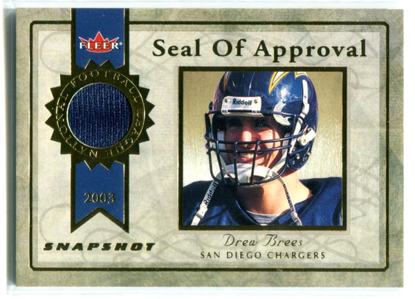 Drew Brees 2003 Fleer Seal of Approval Jersey Card