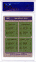San Antonio Spurs Team Leaders 1975 Topps Card #284 (PSA Mint 9)