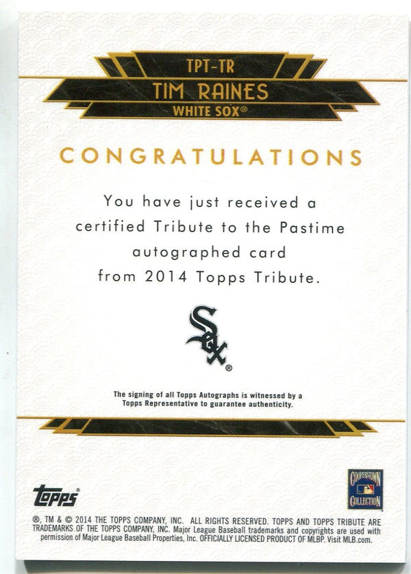 Tim Raines 2014 Topps Tribute To The Pastime Autographed Card #31/40