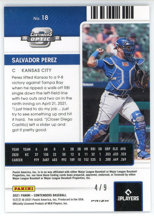 Salvador Perez Game Worn Jersey Baseball Card