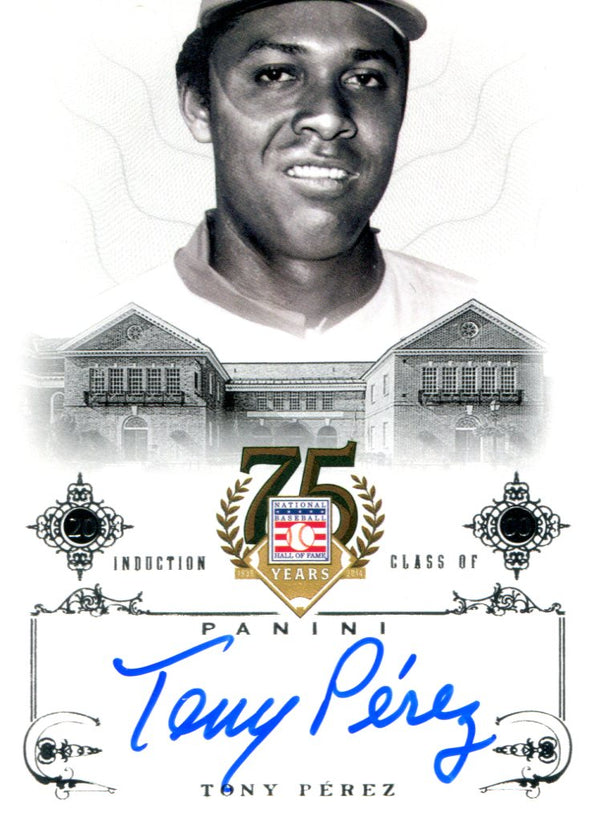Tony Perez Autographed 2014 Panini Hall of Fame Card