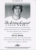 Pete Rose 2012 Leaf Living Legend Autographed Card