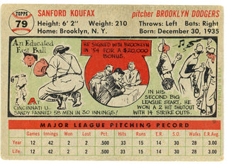 Sandy Koufax 1956 Topps Card #79