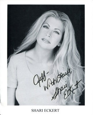 Shari Eckert Autographed Black & White 8x10 Photo