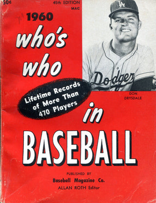 Don Drysdale 1960 Who's Who in Baseball Magazine