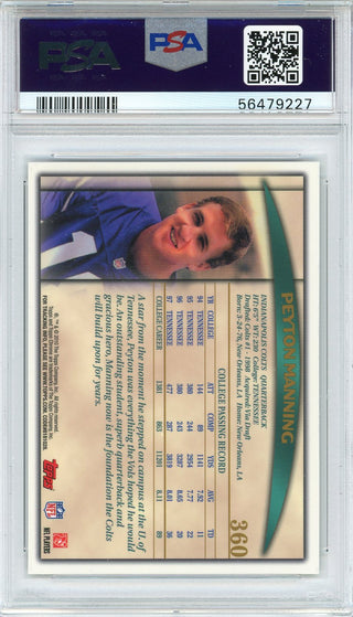 Peyton Manning 2010 Topps Chrome Anniversary Reprints Card #360 (PSA)