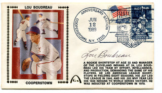 Lou Boudreau Cooperstown NY June 12,1989 Autographed First Day Cover