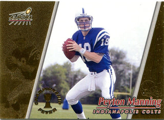 Peyton Manning 1998 Pacific Aurora Championship Fever Rookie Card