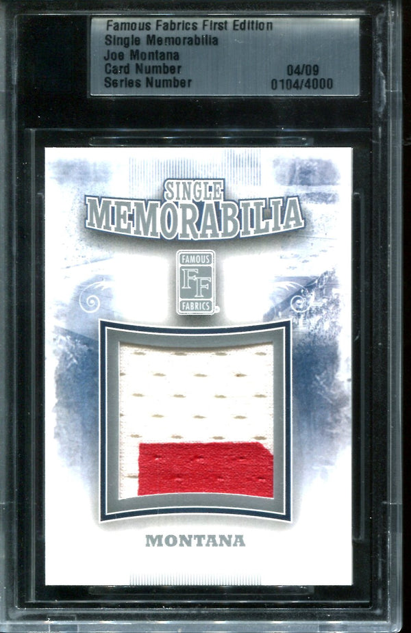 Joe Montana Famous Fabrics First Edition Single Memorabilia #4/9