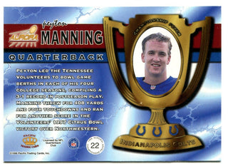 Peyton Manning 1998 Pacific Aurora Championship Fever Rookie Card