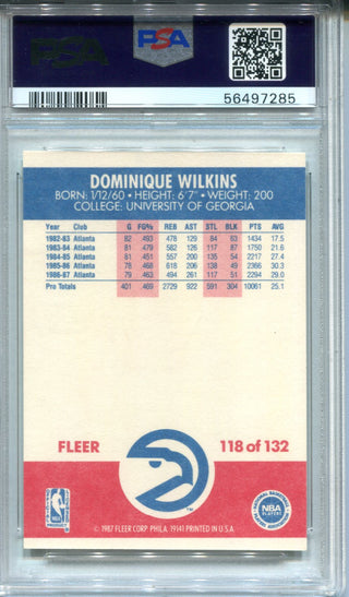 Dominique Wilkins 1987 Fleer #118 PSA NM-MT 8 Card