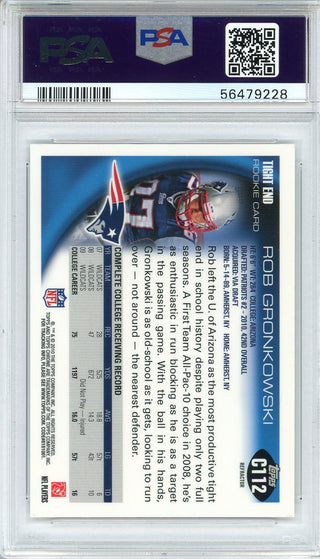 Rob Gronkowski 2010 Topps Chrome Rookie Refractor Card #C112 (PSA)