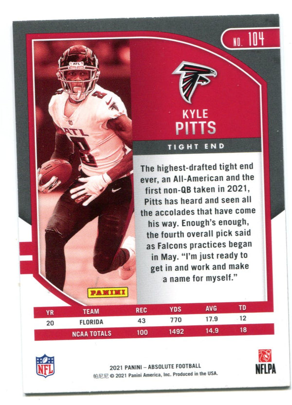 Kyle Pitts 2021 Panini Absolute Football #104 RC
