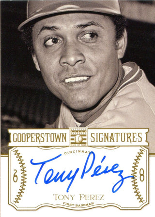 Tony Perez Autographed 2013 Panini Cooperstown Signatures Card