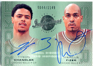 Tyson Chandler & Marcus Fizer 2002 Upper Deck Dual Autographed Card #44/1149