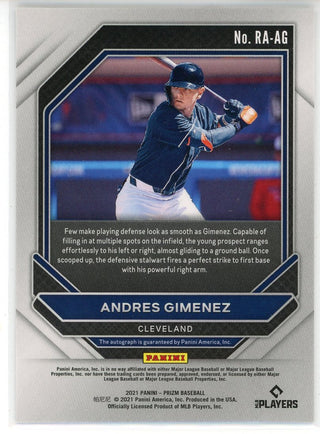 Andres Gimenez Autographed 2021 Panini Prizm Rookie Card #RA-AG