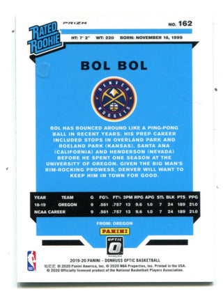 Bol Bol 2019-20 Donruss Optic Rated Rookie Silver #162