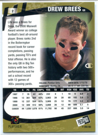 Drew Brees 2001 Press Pass Rookie Card