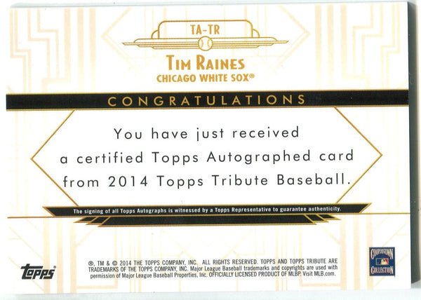 Tim Raines 2014 Topps Tribute Autographed Card #86/99