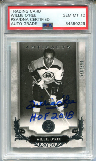 Willie O`Ree 2018 Upper Deck Artificats (PSA Auto Grade 10) Card