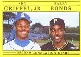 Ken Griffey Jr. Barry Bonds 1990 Fleer Card