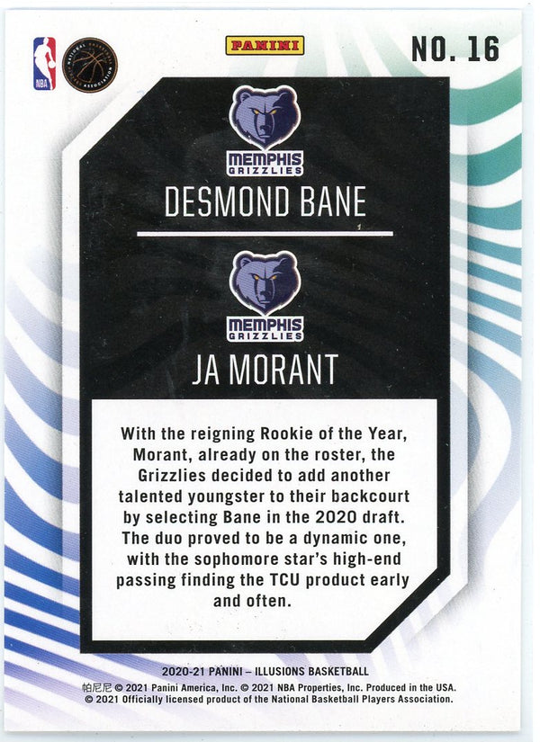 Ja Morant & Desmond Bane 2020-21 Panini Illusions Rookie Reflections C