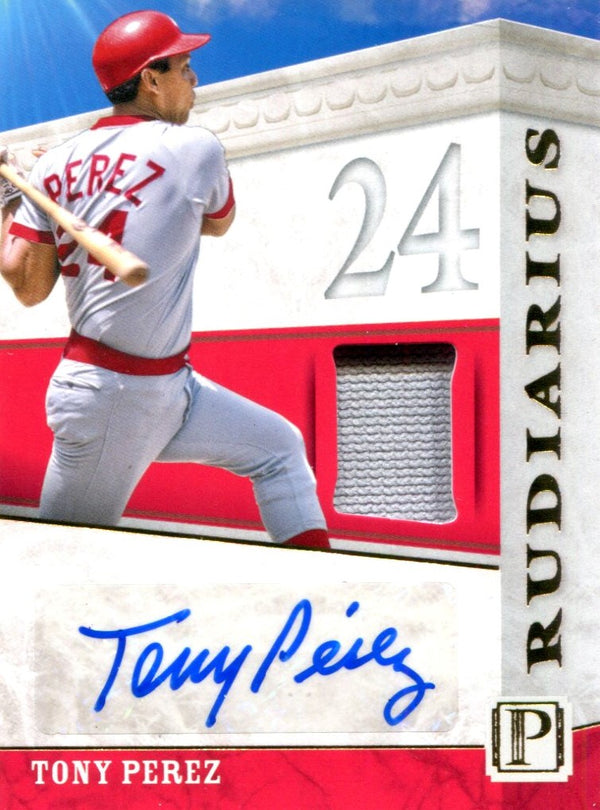 Tony Perez Autographed 2016 Panini Pantheon Rudiarius Jersey Card