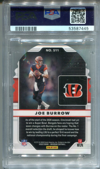 Joe Burrow 2020 Panini Obsidian Supernova Orange Rookie Card (PSA Mint 9)