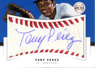 Tony Perez Autographed 2012 Panini Signature Series Game Ball Card