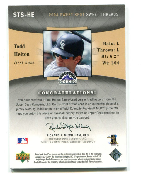 Todd Helton Rockies signed baseball trading card