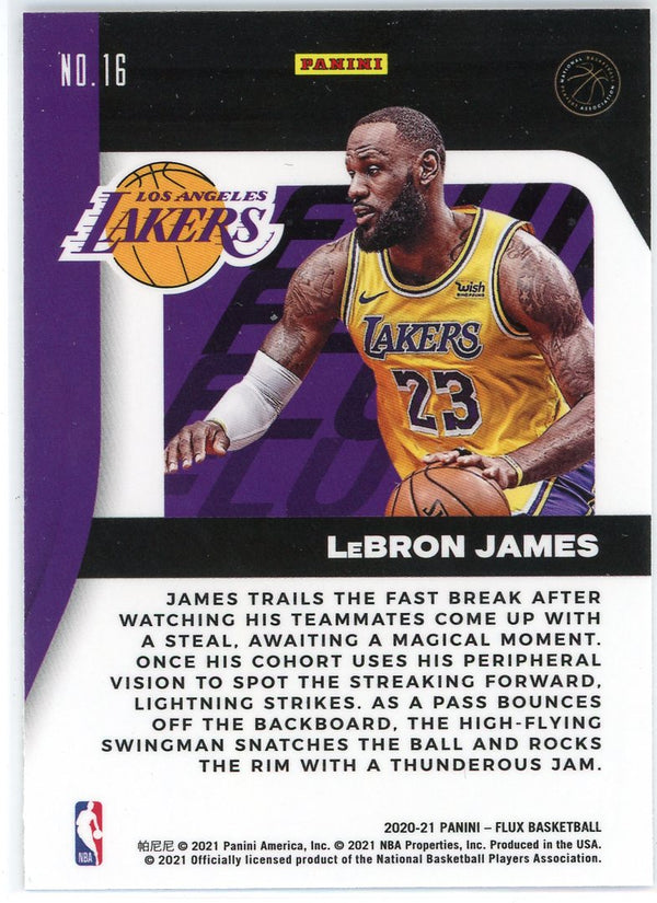 LeBron James 2021 Panini Flux Fluid Card #16