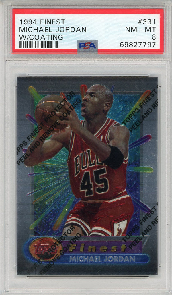 Michael Jordan 1994 Topps Finest Card w/ Coating #331 (PSA NM-MT 8)