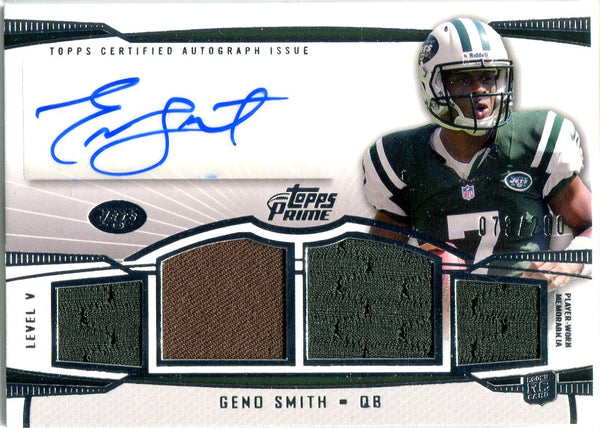 Geno Smith 2013 Topps Prime Player-Worn Jersey/Autographed Rookie Card #73/200