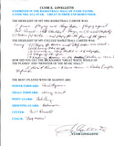 Clyde Lovellette Autographed Hand Filled Out Survey Page (JSA)